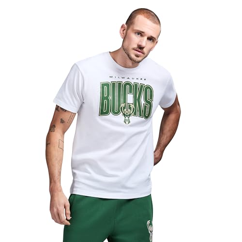 Game 7 x NBA Officially Licensed Mens Graphic Short Sleeve Lightweight Crew Neck Cotton T-Shirt Milwaukee Bucks XL White