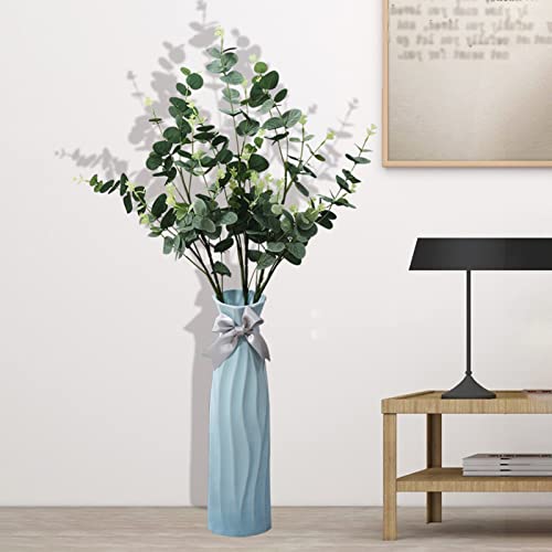 Grand support de fleurs en céramique bleue pour décoration intérieure