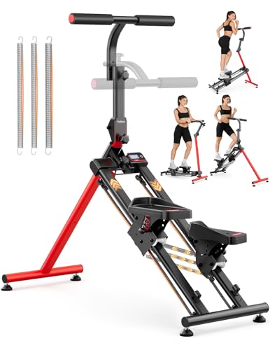 YOLEO Adjustable Resistance Stair Steppers for Exercise at Home Folding Cardio Stairmaster with 3 Workout Modes & Oversized Pedal 90% Pre-Assembled Stair Climber with Handlebar for Full Body Workout