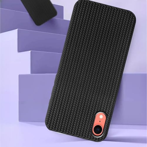 Image of amazon basics Braided Design Case Cover for iPhone XR | Matte Finish | (Black, iPhone XR)