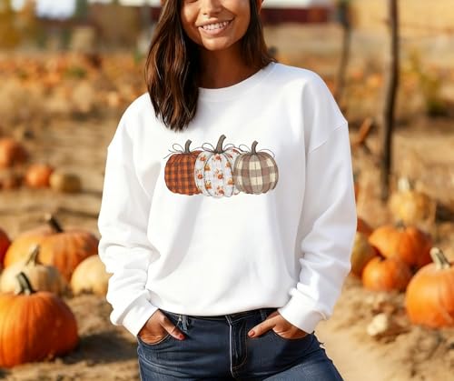 Boho Fall Pumpkin Sweatshirt Patchwork Pumpkin Hoodie Halloween Casual Pullover Hoodie Long Sleeve4