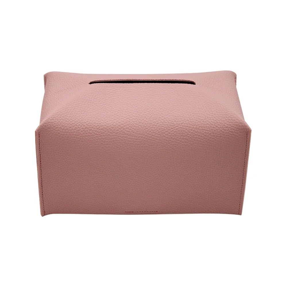 Aimanqi Pink Tissue Box Cover, Modern Decorative Pu Leather Rectangular Tissue Box Case Organizer Holder For Vanity Countertop(Pink)