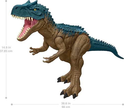 Mattel HRX53 Jurassic World Super Colossal Allosaurus Action Figure, Extra Large Dinosaur Can Swallow 20 Mini Figures, 38-Inch Long Xl Action Play Toy thumb #2