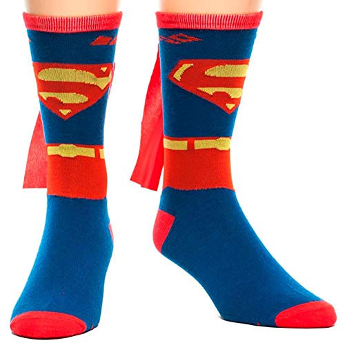 DC Comics Men's Superman Costume Crew Sock With Cape