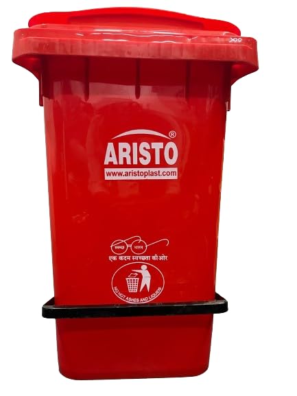 ARISTO 120L Red Pedal Dustbin - Wheels Included -1