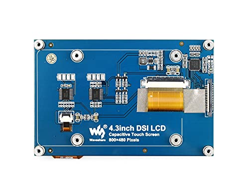 Image of Waveshare 4.3 Inch DSI LCD Screen for Raspberry Pi 4B /3B+ /3A+ /3B /2B /B+ /A+, Touch Screen 800x480 Monitor IPS Capacitive Screen with MIPI DSI Interface