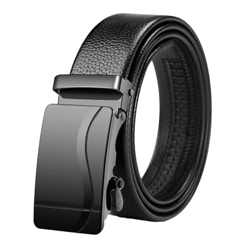 Men's Belt,Ratchet Belt Dress with PU Leather,Slide Belt with Easier Adjustable Automatic Buckle