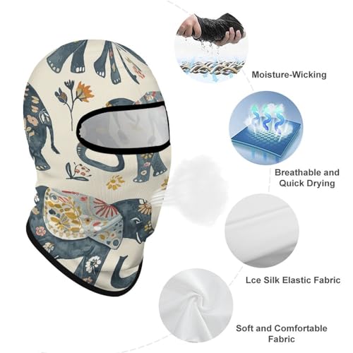 Balaclava Mask para Hombre, Mask de Esquí para Mujer Estilo Indio Elefante, Cubierta facial completa para Ciclismo miniatura 3