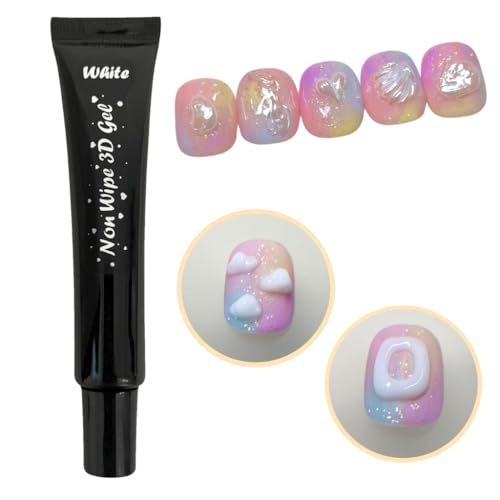 Gel Pegamento para Uñas 3D Blanco 20g miniatura 3