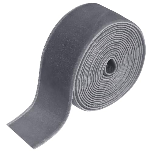 MECCANIXITY Ruban velours 1 Inch x 2 Yard face simple Dark Gray