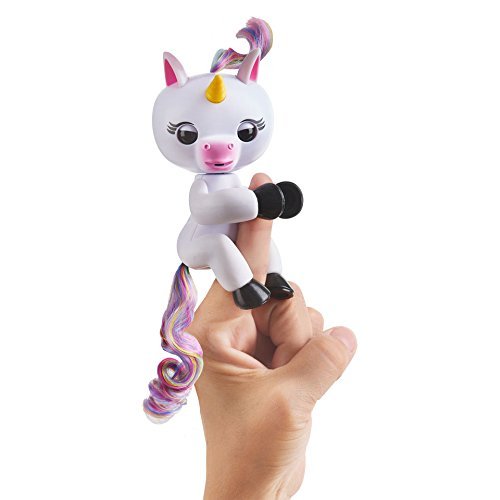 Fingerlings Baby Unicorn - Gigi (White with Rainbow Mane and Tail) - Interactive Baby Pet - by WowWee