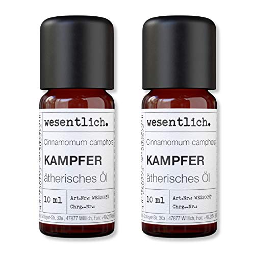 wesentlich. Kampferöl - ätherisches Öl - 100% naturrein (Glasflasche) - u.a. für Duftlampe und Diffuser (2x10ml)