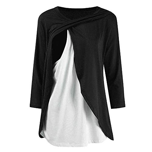 Homebaby Felpa di maternità Donna Elegante Loose Top Manica Lunga Gravidanza in Allattamento Camicia da infermeria Camicetta Maglia Maglieria Regali per la Moglie