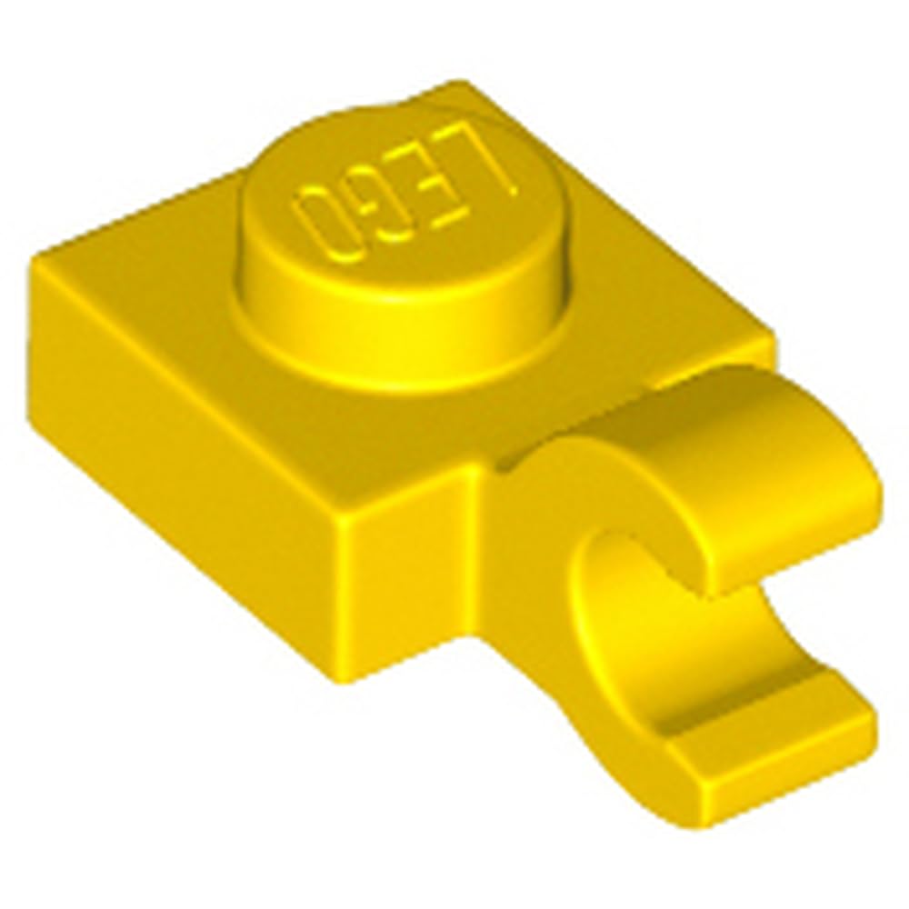 LEGO Plate, Modified 1 x 1 with Open O Clip (Horizontal Grip), Part 61252, Part 61252, Choose Your Colour (Yellow, 10, Bricks)