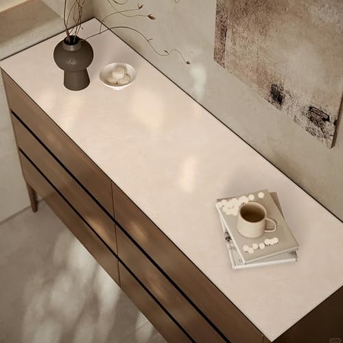 Chemin de table cuir blanc imperméable table et meuble TV - 2