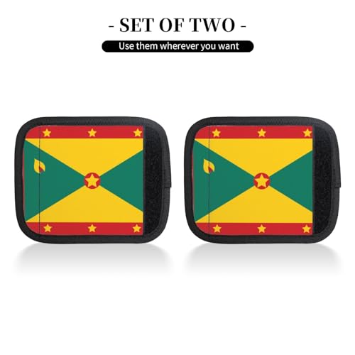 2 Pcs Luggage Handle Wraps, Flag of Grenada Print Grip Handle Cover/Travel Bag Identifier for Suitcase Accessories2