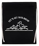 hopestly let's get this bread borsa da viaggio sportiva riutilizzabile in cotone reusable sport bag cotton black backpack