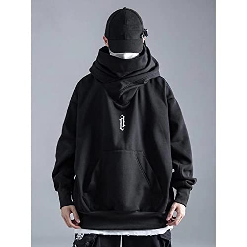 NCDUANSAN Korean retro hooded high-necked sweater men's autumn and winter loose street hip-hop jacket tops trendy fashion2