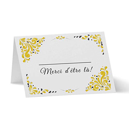 Party Cards Cartes de vœux pour Mariages, Anniversaires, Communions, baptêmes avec Coeurs Suspendus Paquet de 50 Cartes A7 (Modèle :Ornements Jaunes) Cover