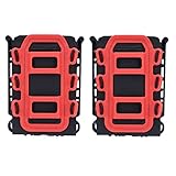 【TERA】5.56 7.62 マグポーチ マガジンポーチ MOLLE モール 対応 オープントップ M4 AK48 マガジンタクティカル ミリタリー サバゲ― 2本セット (BK&RED)