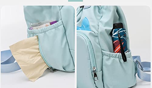 Image of SwooK Small Handy Mini Mummy mommy Babies baby Diaper Bag BagPack Backpack Multi-Function Baby Diaper Backpack Nappy Bags Mom Dad Small Mini Travel Backpack Large Capacity Baby diaper Bag Bags (235- Aqua)