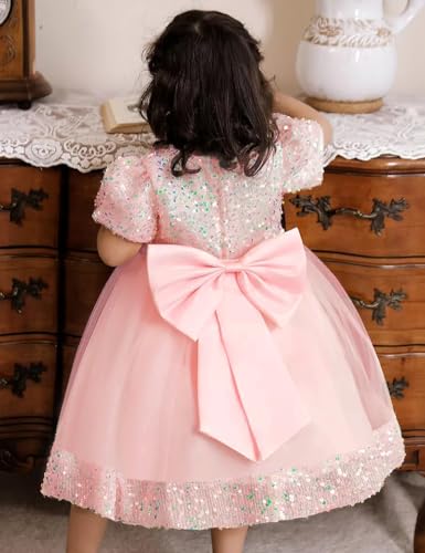AGQT Toddler Girls Sequin Tutu Dress for Babies Sleeveless Girls Princess Dress Size 6M-4T3