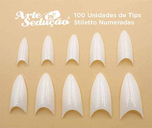 Kit Tips Unhas Postiças Estileto 300 unidades, Arte Sedução