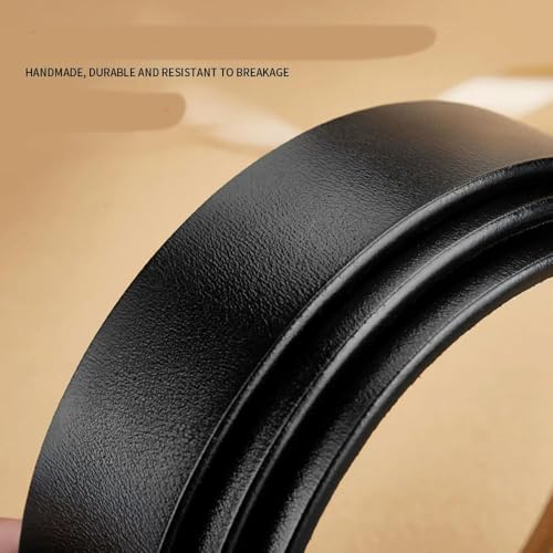 Men's Leather Belts Double Sided Waistband No Buckle Belts Black Brown Sided Pants Short Waistband4