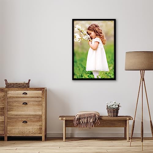 Americanflat 19x27 Poster Frame with Polished Plexiglass - Streamline Collection - Thin Border Picture Frame for Wall Display - Hanging Hardware Included - Black