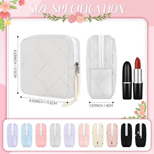 Image of Likesing Period Bag Pouch, Quilted Cotton Tampon Holder for Purse-Grey | Period Pouches for Teen Girls, Women Portable Sanitary Napkin Storage Bag, Feminine Sanitary Bags Emergency Pad Pouch