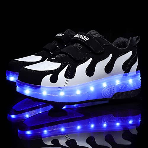 Two Wheeled Walking Shoes Rechargeable LED Flash Shoes Roller Skates3