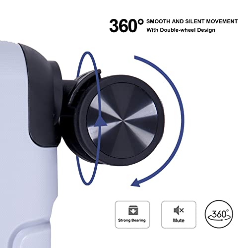 3 Piece Luggage Sets with Spinner Wheels Hardshell,Travel Suitcase&Rolling Suitcase&Hard Suitcases with Wheels,Adjustable Pull Rod,Name Card,TSA Lock,Two Hooks,Lightweight PP(20/24/28) (Silver)3