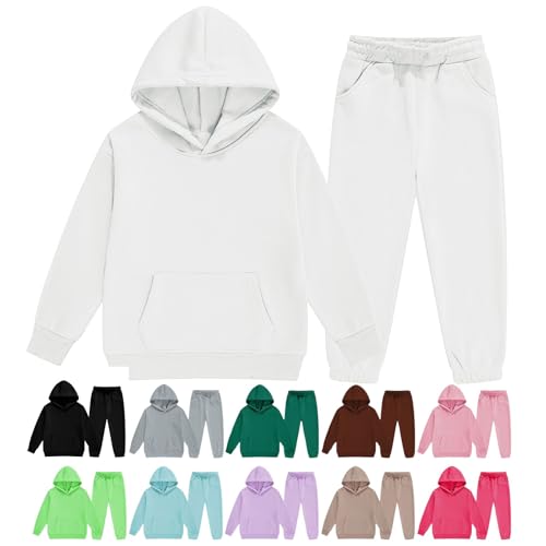 Girls Boys Sweatsuit, Toddler Kids Fleece Pullover Hoodie Sweatshirts Jogger Sweatpants Set 2 Piece Active Tracksuits