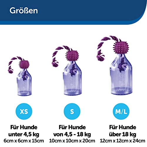 PetSafe Busy Buddy Tug-a-Jug Hundespielzeug, Snackspender mit Seil, Beschäftigung und Gewichtskontrolle, Größe M/L