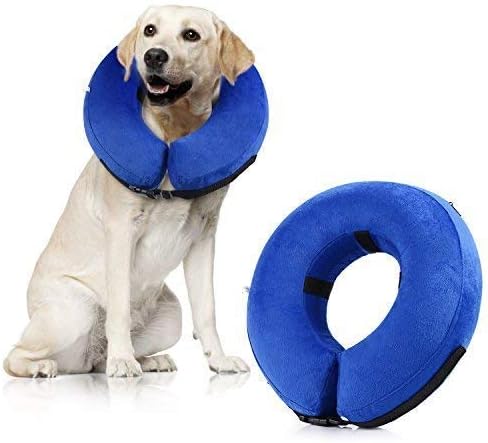 Wehome Protective Inflatable Pet Collar, Dog Recovery Cone After Surgery-Soft Adjustable Comfortable, Does Not Block Version Pet…