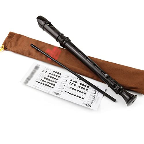 Soprano Recorder Musician Playing The Soprano Flute, German Recorder with 8 Hole C Key, School Class Wind Instrument, with Storage Bag + Cleaning Swab