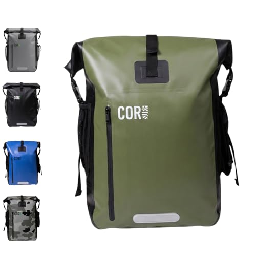 COR Surf 100% Waterproof Heavy Duty Backpack And Dry Backpack For Swimming, Boating Or Kayaking, Roll-top Design With Sonically Welded Seams And Padded Laptop Sleeve (40L, 21 x 15 x 8 Inches)