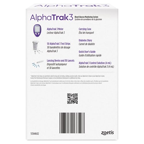 AlphaTrak 3, 8-teiliges Haustier-Blutzuckermessungs-Set für diabetische Katzen, Hunde und Pferde, All-in-One-Lösung für die Klinik oder zu Hause, mit digitalen Ergebnissen