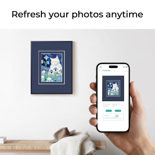 Image of Digital Frame, E-Ink Display, Wall Art Decor for Home & Office (Blue)