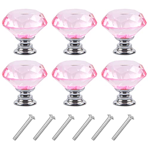 6 Pezzi Pomelli in Cristallo, 30mm Pomelli in