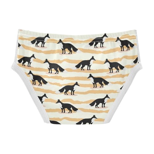 Cotton Little Boys Briefs Soft Black Foxes Toddler Underwear2