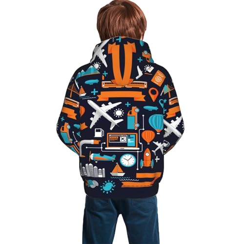 Creative Transport Kid Hoodies Boys Sweatshirts Girls Pullover with Pocket4