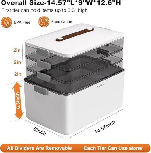 Image of funest 4- Tier Medicine Storage Box Organizer Portable First Aid kit Box Sewing, Art, Craft with Handle, Multipurpose Medical Supply Organizer with Removable Tray 4-Tier Medicine Organizer Set