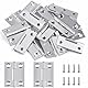 38mm × 30mm Scharniere Klappbar Klein, 12 Stück Edelstahl Türscharnier Scharnier Klavierband Aussen Scharnierband Mini Hinge für Türen Fenster Schränke mit 48 Stück Schrauben