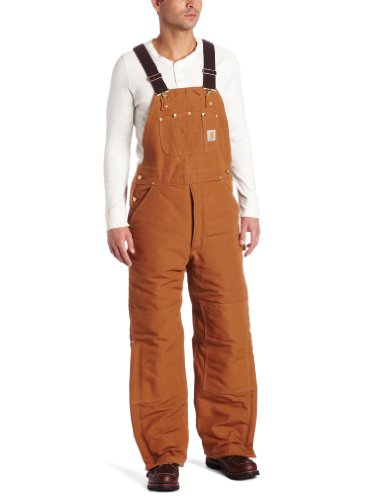 Carhartt Men s Arctic Quilt Lined Duck Bib Overalls,Brown,42 x 34