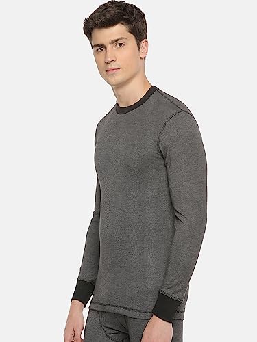Image of Macroman M-Series Warmax Thermal Upper for Men with Full Sleeve Crew Neck in Double-Layered Viscose Cotton Poly Blend for Extreme Cold Weather