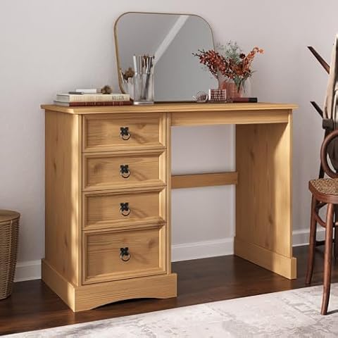 Corona Dressing Table with 4 Drawers Cover
