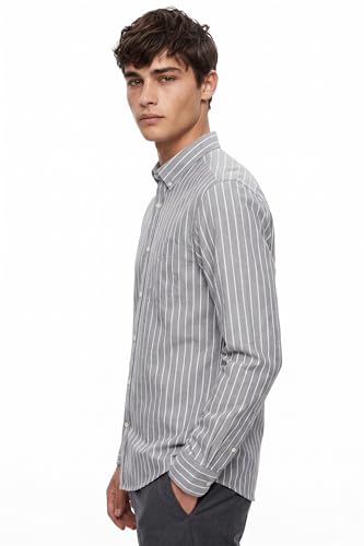Image of Van Heusen Men Cotton Modern Fit Casual Oxford Stripes Shirts| Effortless Ironing | Superior Fit