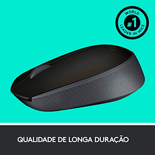 Mouse sem fio Logitech M170 com Design Ambidestro Compacto, Conexão USB e Pilha Inclusa - Preto glide