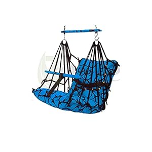 PELIXO® Cotton Swing Chair for Kids Baby’s Children Folding and Washable1-6 Years with Safety Belt/Home, Garden Jhula for Babies |Swing for Kids| Cradle | Seat and Back Side 16×16 inch (Blue)